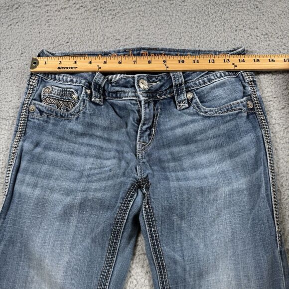 Rock Revival Jeans Womens 29 Blue Alanis Straight Low Rise Medium Wash Denim - Picture 4 of 11